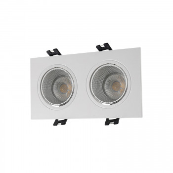 DK3072-WH+CH Встраиваемый светильник, IP 20, 10 Вт, GU5.3, LED, белый/хром, пластик