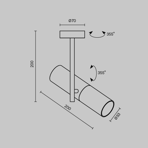 Потолочный светильник Technical C020CL-01W