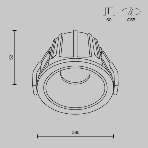 Встраиваемый светильник Technical DL043-01-10W3K-D-RD-WB