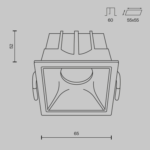 Встраиваемый светильник Technical DL043-01-10W3K-SQ-WB