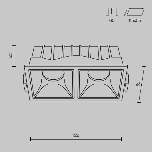 Встраиваемый светильник Technical DL043-02-10W4K-D-SQ-W