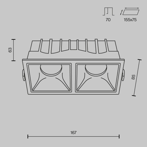 Встраиваемый светильник Technical DL043-02-15W3K-SQ-W