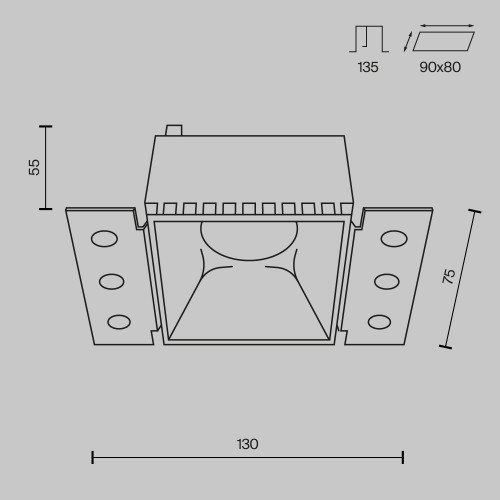 Встраиваемый светильник Technical DL051-01-GU10-SQ-WB