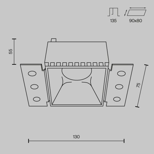 Встраиваемый светильник Technical DL051-01-GU10-SQ-W