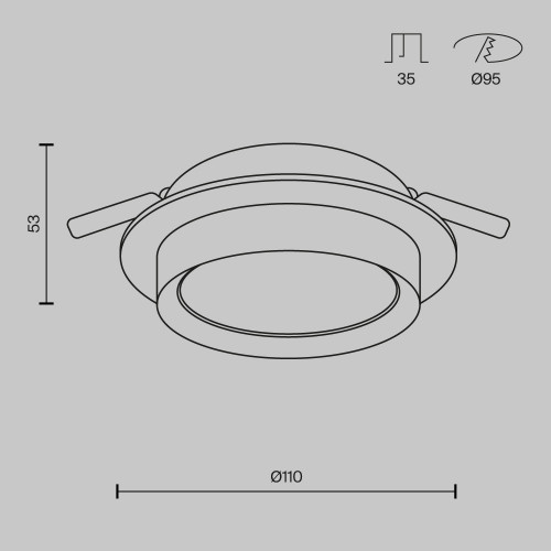 Встраиваемый светильник Technical DL086-GX53-RD-BW