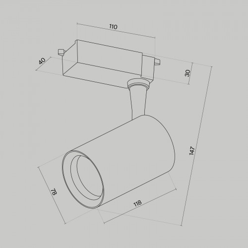 Трековый светильник Technical TR003-1-10W3K-M-B