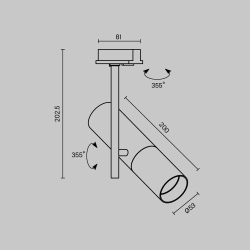 Трековый светильник Technical TR005-1-GU10-BG