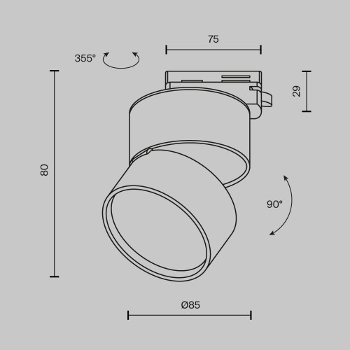 Трековый светильник Technical TR007-1-12W3K-B