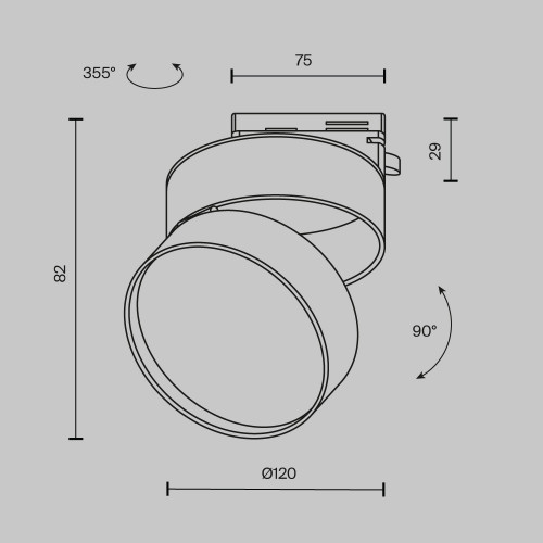 Трековый светильник Technical TR007-1-18W3K-B4K