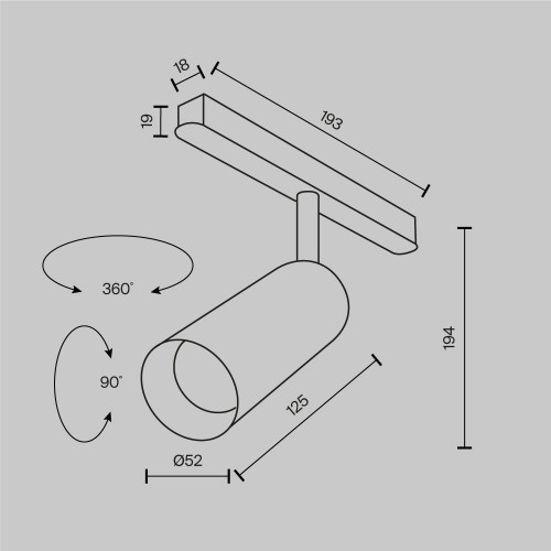 Трековый светильник Technical TR032-2-12W3K-M-BW