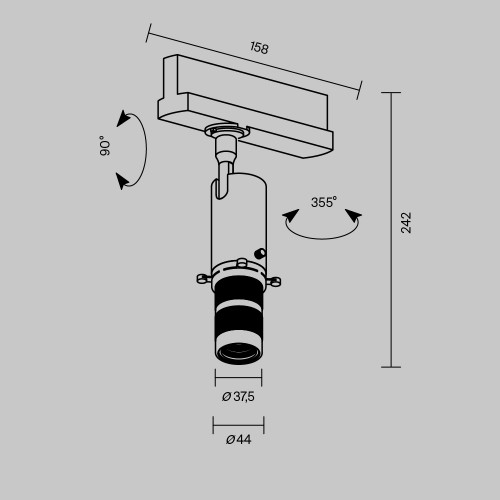 Трековый светильник Technical TR108-3-10W3K-B