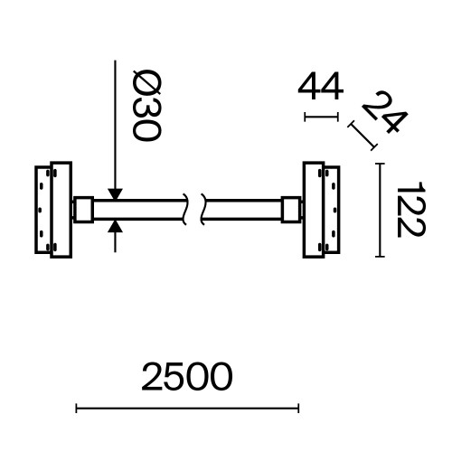 Трековый подвесной светильник Technical TR101-2-50W3K-B