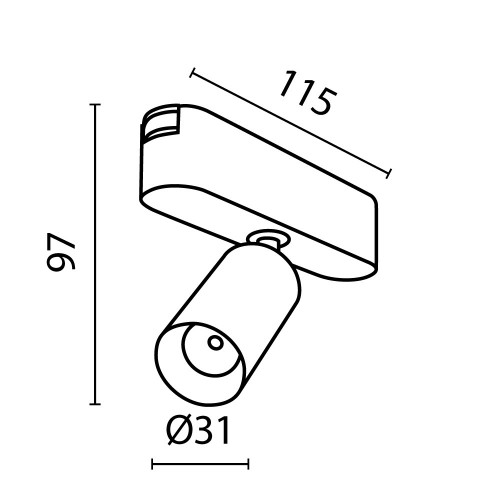 Трековый светильник Technical TR103-1-5W4K-M-B