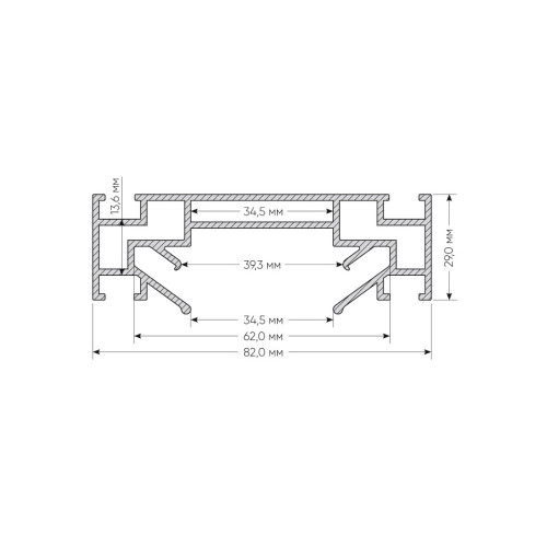 TR3030-AL Закладной профиль для натяжного потолка 2м