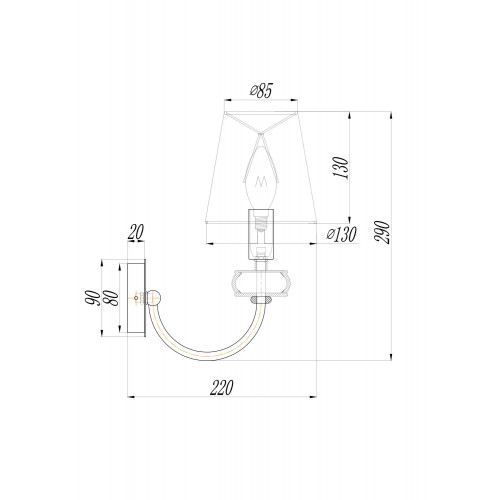 Настенный светильник (бра) Maytoni ARM006WL-01G