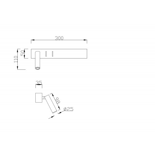 Настенный светильник (бра) Technical C031WL-L8B3K