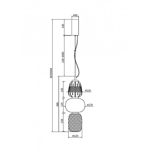 Подвесной светильник Maytoni MOD267PL-L28G3K