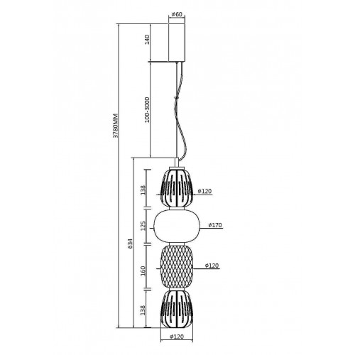 Подвесной светильник Maytoni MOD267PL-L32CH3K