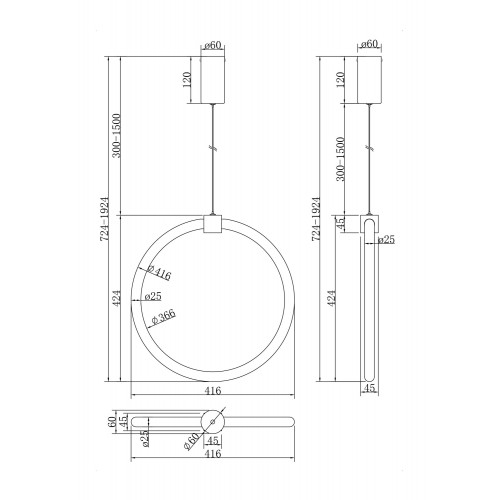 Подвесной светильник Maytoni MOD315PL-L20G3K