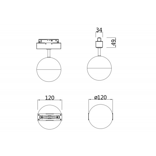 Трековый светильник Technical TR017-2-10W3K-W