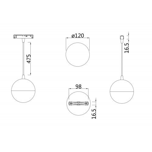 Трековый подвесной светильник Technical TR018-2-10W4K-W