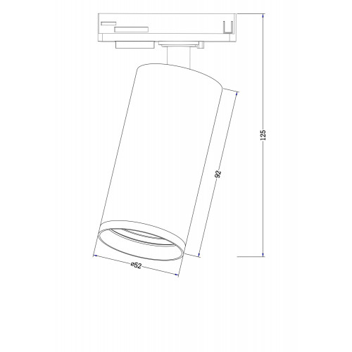 Трековый светильник Technical TR020-1-GU10-B