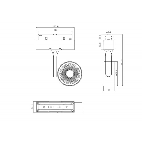 Трековый светильник Technical TR024-2-10B3K