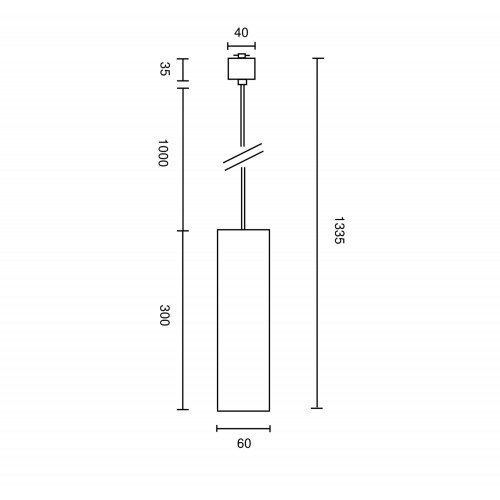 Трековый подвесной светильник Technical TR025-1-GU10-W